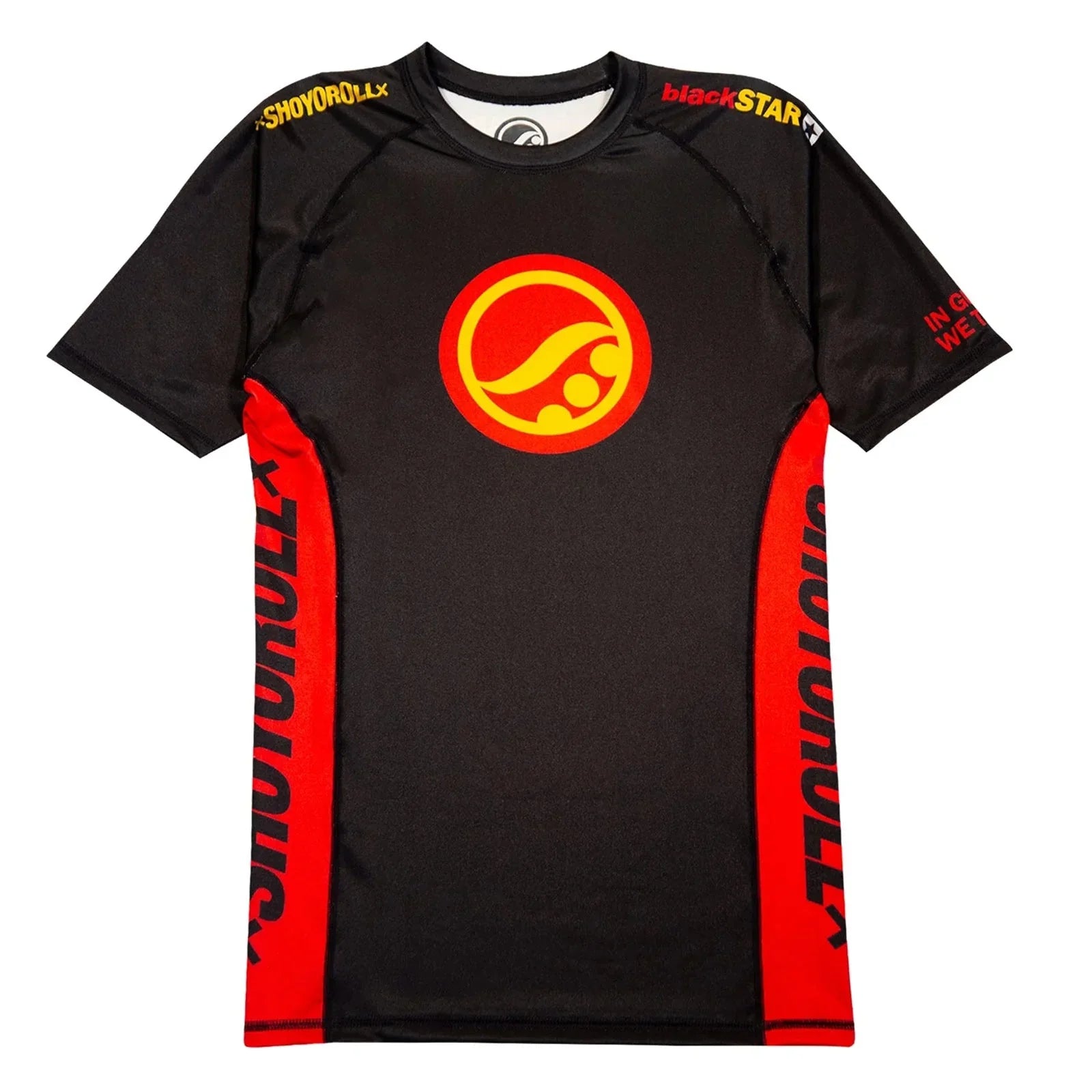 BJJ No GI Shoyoroll Batch 146 Black STAR Retro SS Training Rash guard