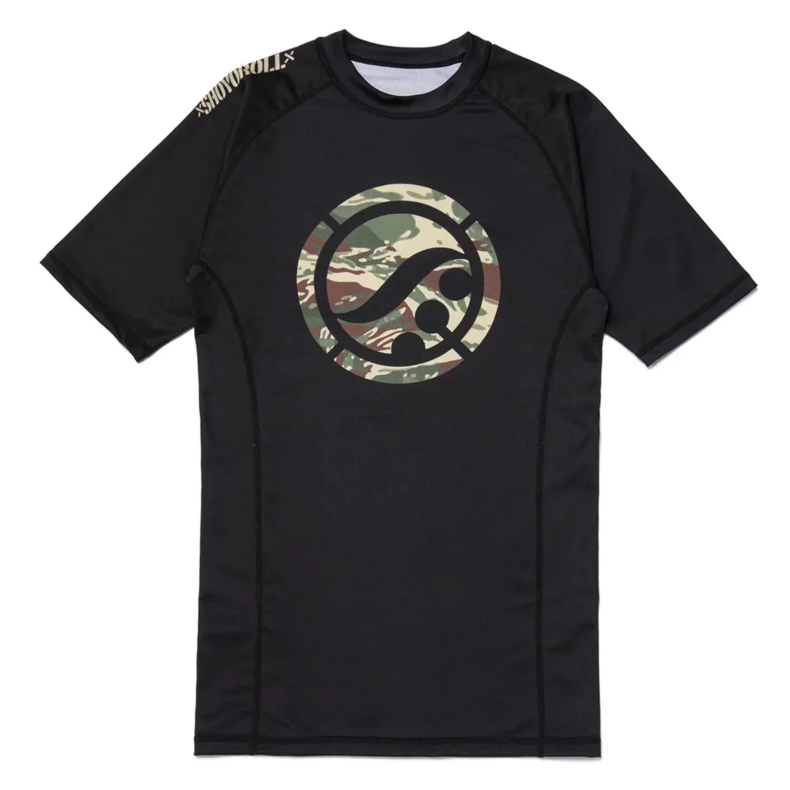 BJJ No GI Shoyoroll Training Rash Guard SS (BF20) Black Camo