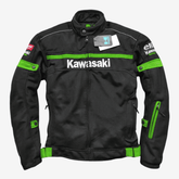 Kawasaki Mesh Motorcycle Jacket Black Breathable Windproof Biker Jacket