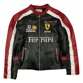 Handmade Men’s Ferrari Black Leather Racing Jacket F1 Inspired Biker Coat