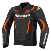 Alpinestars GP Force V2 Leather Jacket Black Red Sport Racing Motorcycle Jacket