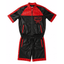 MCM Inspired Black Red Tracksuit Leather Jacket and Shorts Set - image 1