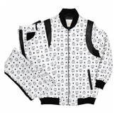 MCM Inspired Real Leather Tracksuit Black White Signature Outfit with Leather Hat - image 1