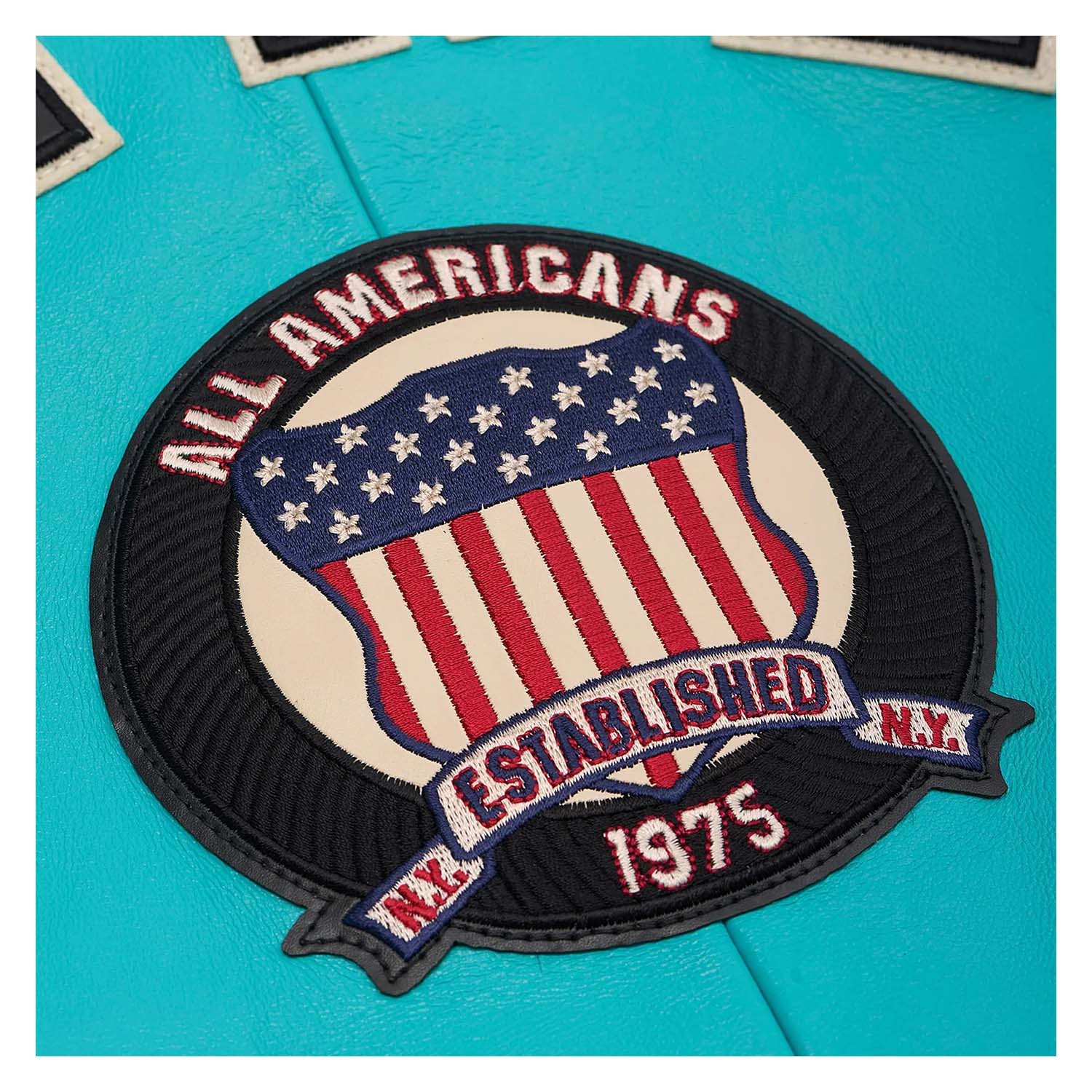 Handcrafted Men’s Avirex Leather Jacket Turquoise Leather Bomber Jacket Iconic Style - image 4