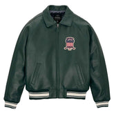 Best Seller Men’s Iconic Avirex Leather Jacket Dark Green Leather Bomber Jacket Aviator Style - image 1