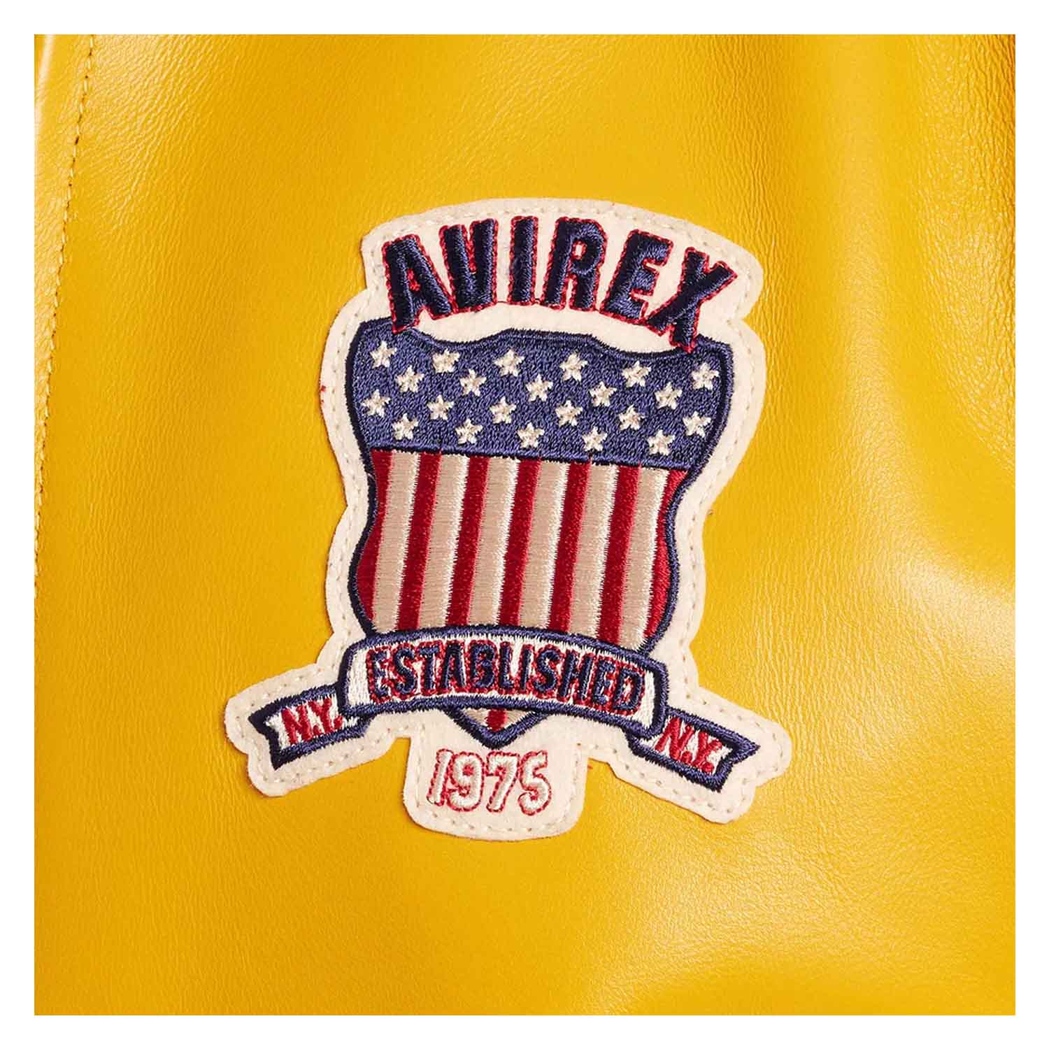 Best Quality Men’s Iconic Avirex Leather Jacket Yellow Leather Bomber Jacket Aviator Style - image 3