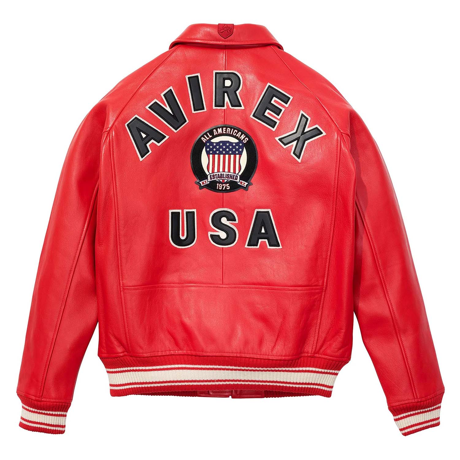 Handcrafted Men’s Avirex Leather Jacket Red Leather Bomber Jacket Iconic Style - image 2
