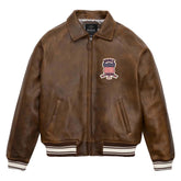 Handmade Men’s Iconic Avirex Leather Jacket Brown Leather Bomber Jacket Aviator Style - image 1