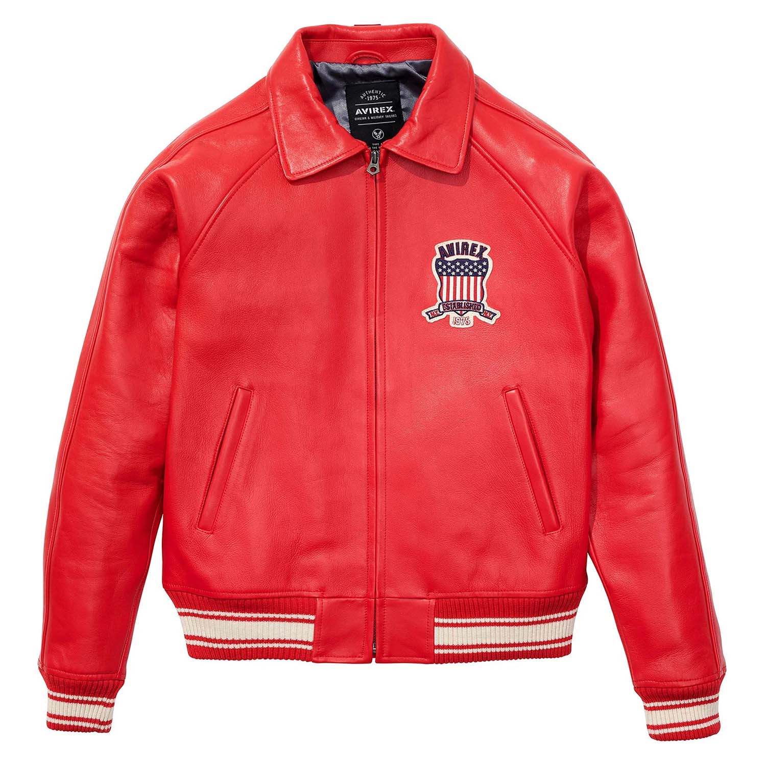 Handcrafted Men’s Avirex Leather Jacket Red Leather Bomber Jacket Iconic Style - image 1
