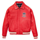 Handcrafted Men’s Avirex Leather Jacket Red Leather Bomber Jacket Iconic Style - image 1
