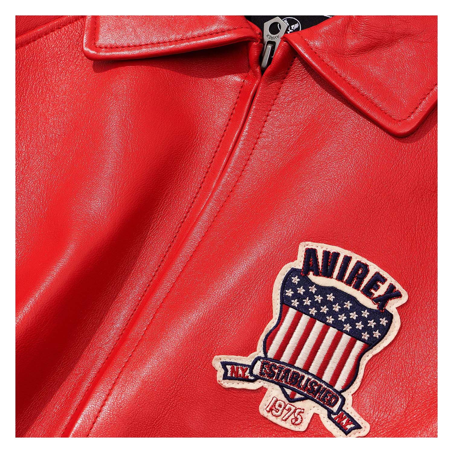 Handcrafted Men’s Avirex Leather Jacket Red Leather Bomber Jacket Iconic Style - image 3