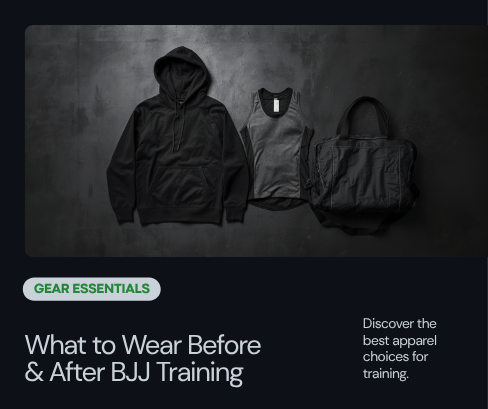 BJJ hoodie, rash guard, and gym bag for before and after training