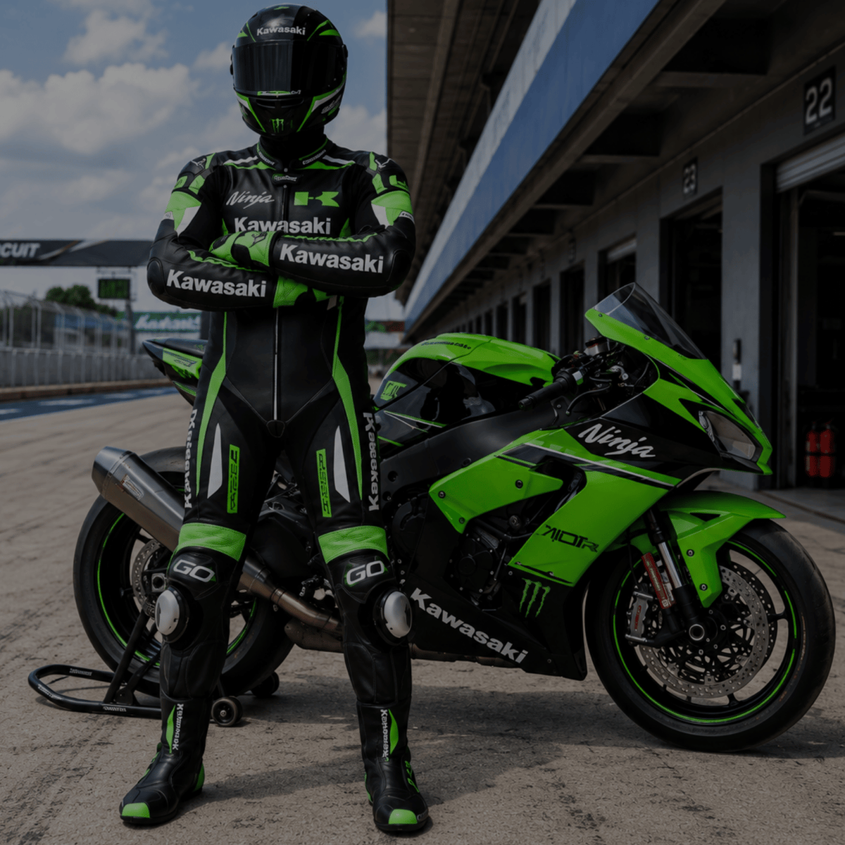 Kawasaki motorcycle jackets pants and racing suits collection