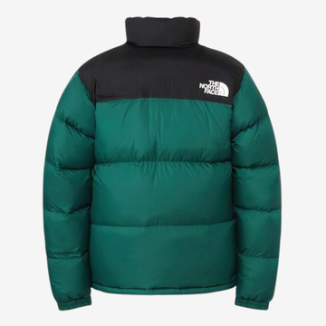 The North Face Nuptse 700 Puffer Jacket in Green and Black - view 2