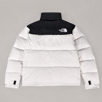The North Face Nuptse 700 Puffer Jacket in White Black - view 2