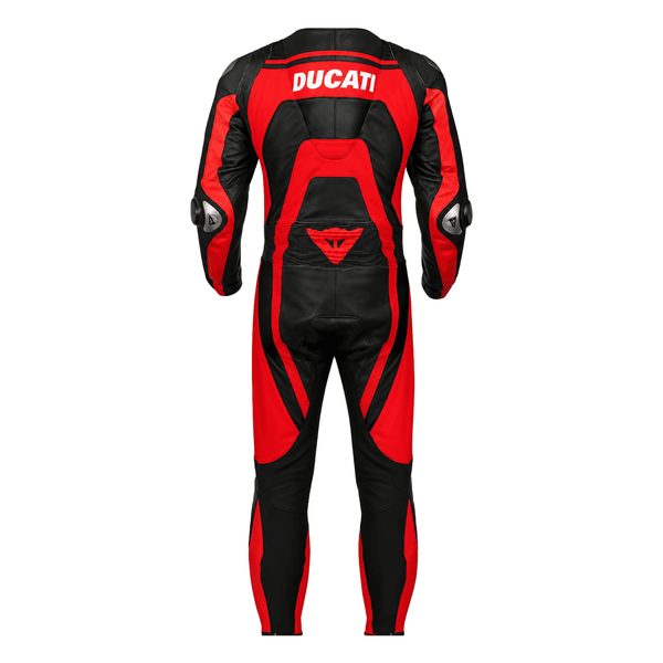 Ducati Corse Style Motorcycle Racing Leather Suit Black Red CE Armor Motorbike Suit - view 2