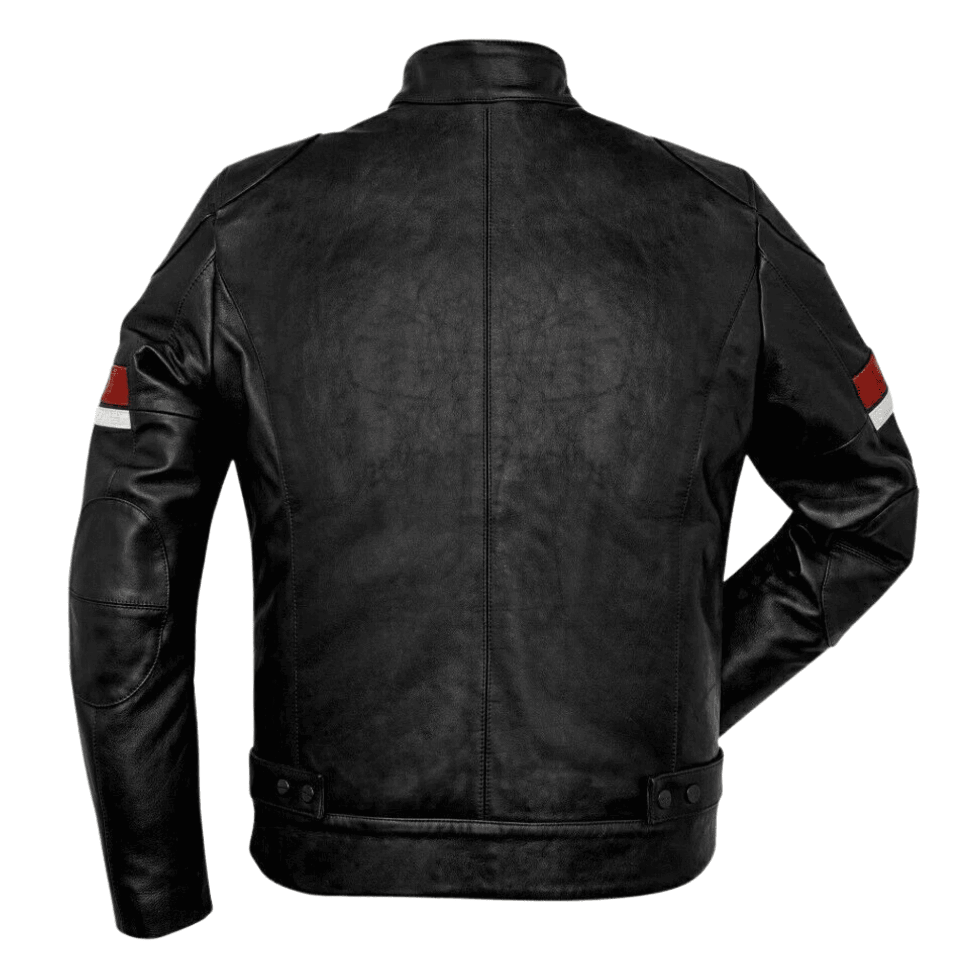 Ducati Urban Stripes Leather Jacket Black Motorbike Riding Jacket - view 2