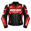 Ducati Corse Style Leather Motorcycle Jacket Black Red CE Armored Racing Jacket