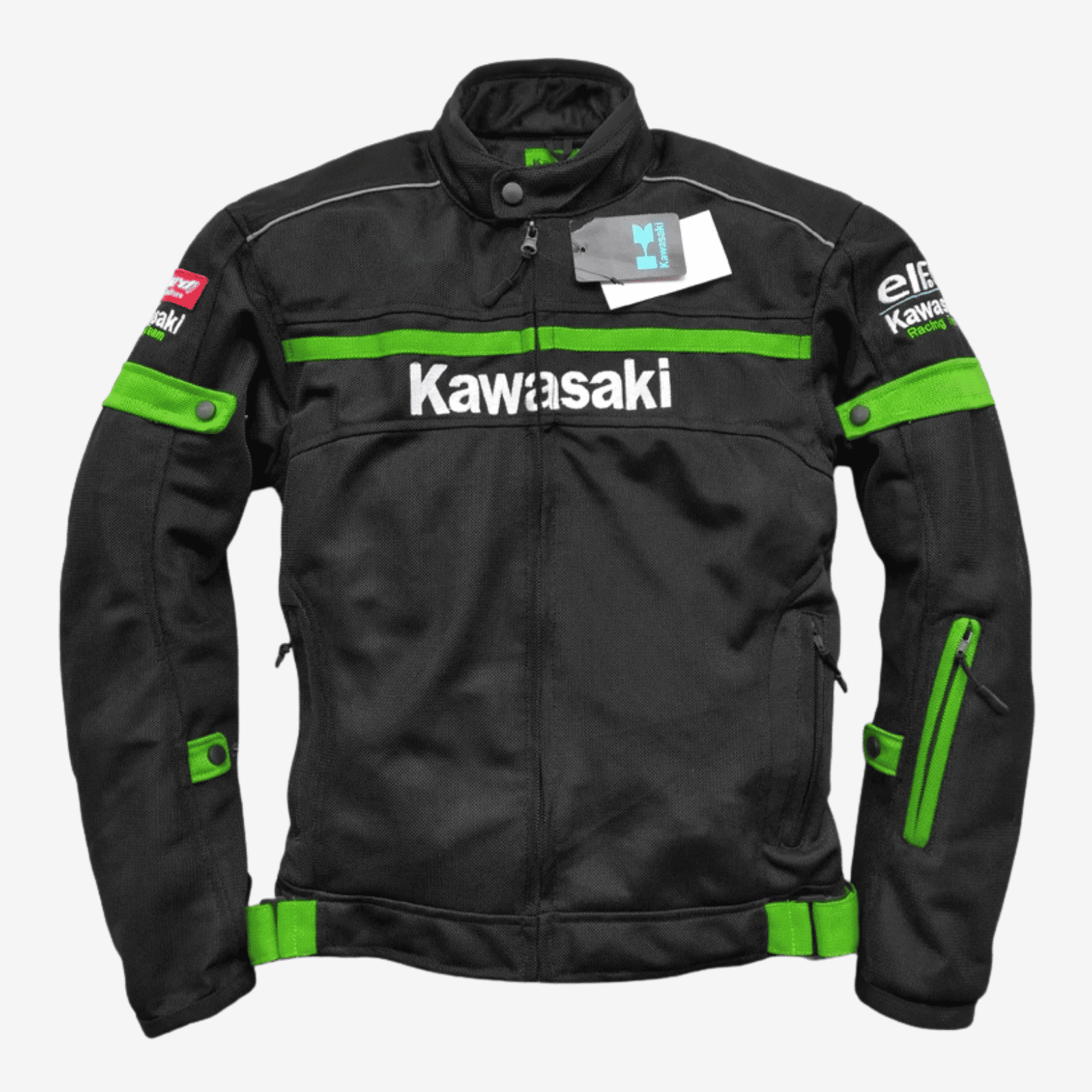 Kawasaki Mesh Motorcycle Jacket Black Breathable Windproof Biker Jacket