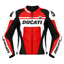 Ducati Inspired Leather Motorbike Jacket Red White CE Armor Riding Jacket