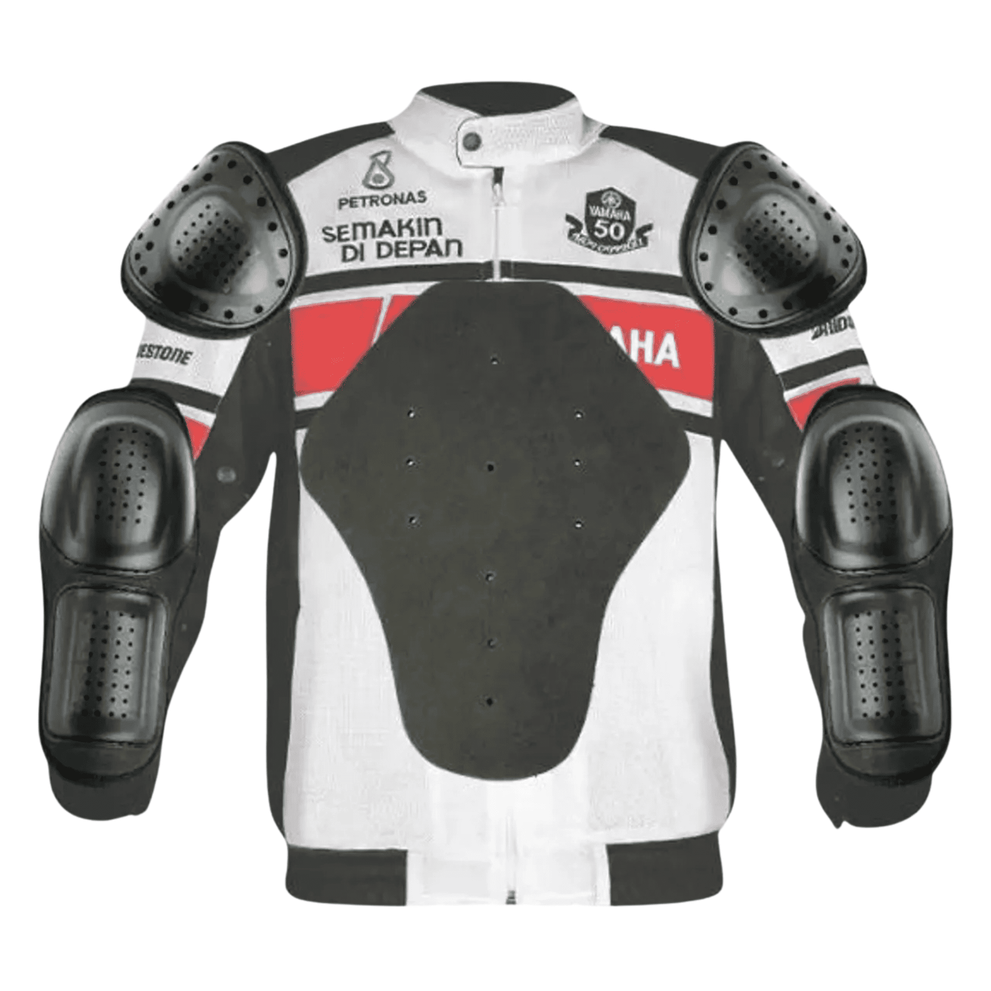 Handmade Men’s Yamaha Racing Jacket White CE Certified Mesh Motorcycle Jacket - view 4