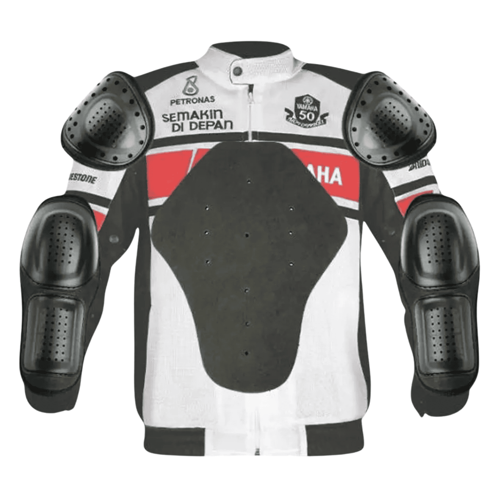 Handmade Men’s Yamaha Racing Jacket White CE Certified Mesh Motorcycle Jacket - view 4