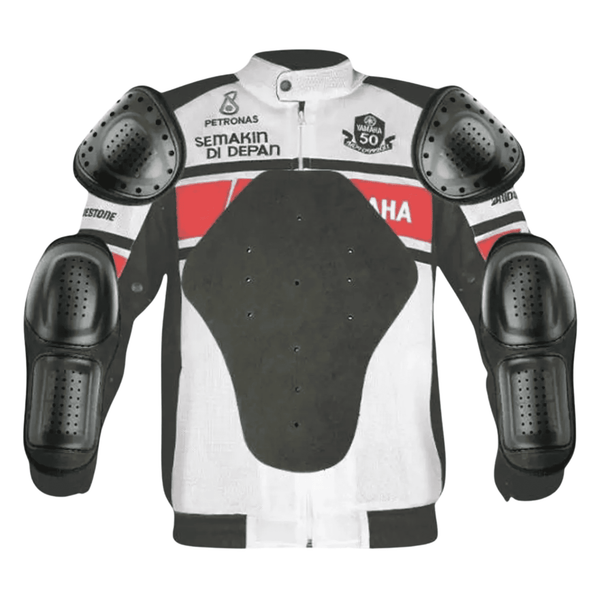 Handmade Men’s Yamaha Racing Jacket White CE Certified Mesh Motorcycle Jacket - view 4
