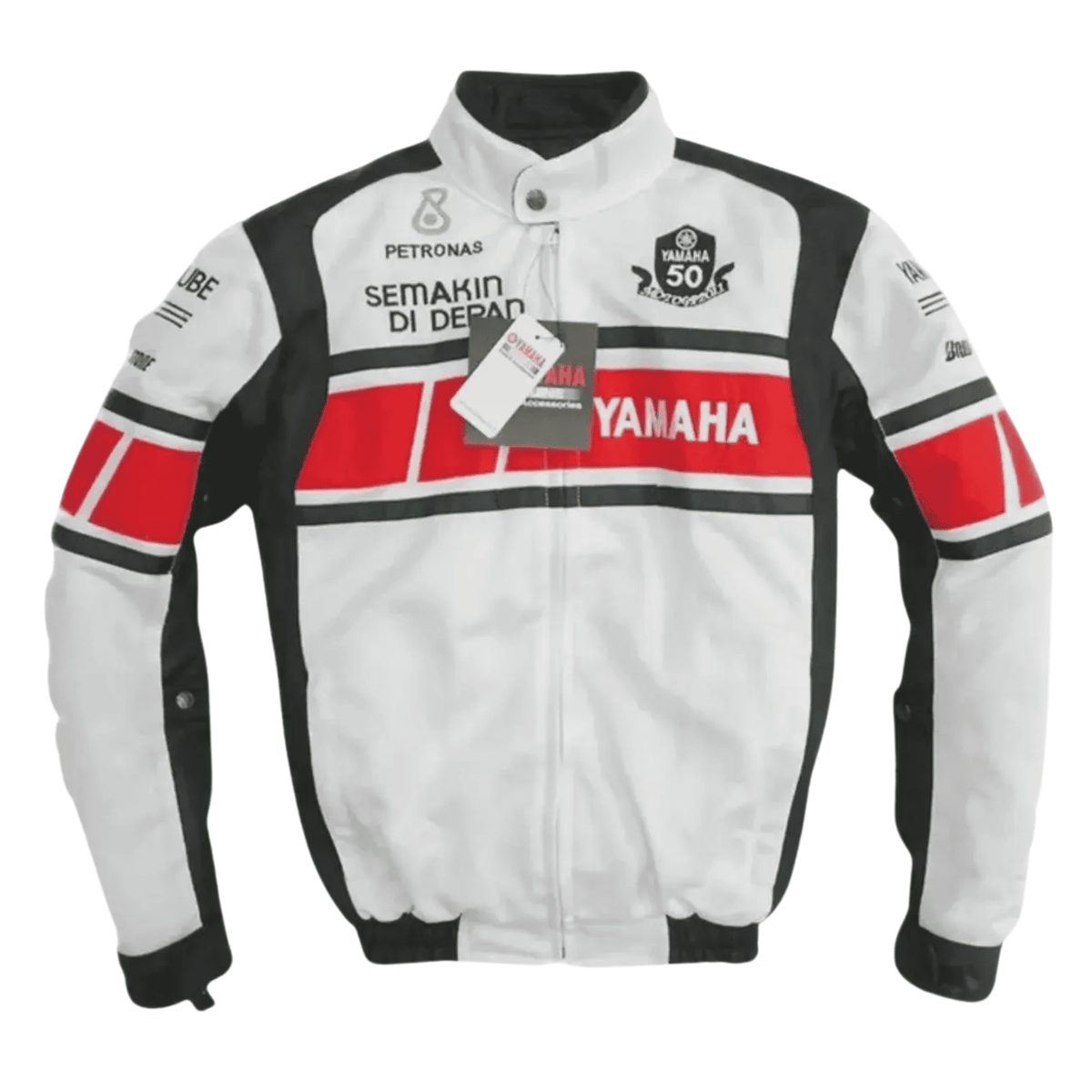 Handmade Men’s Yamaha Racing Jacket White CE Certified Mesh Motorcycle Jacket