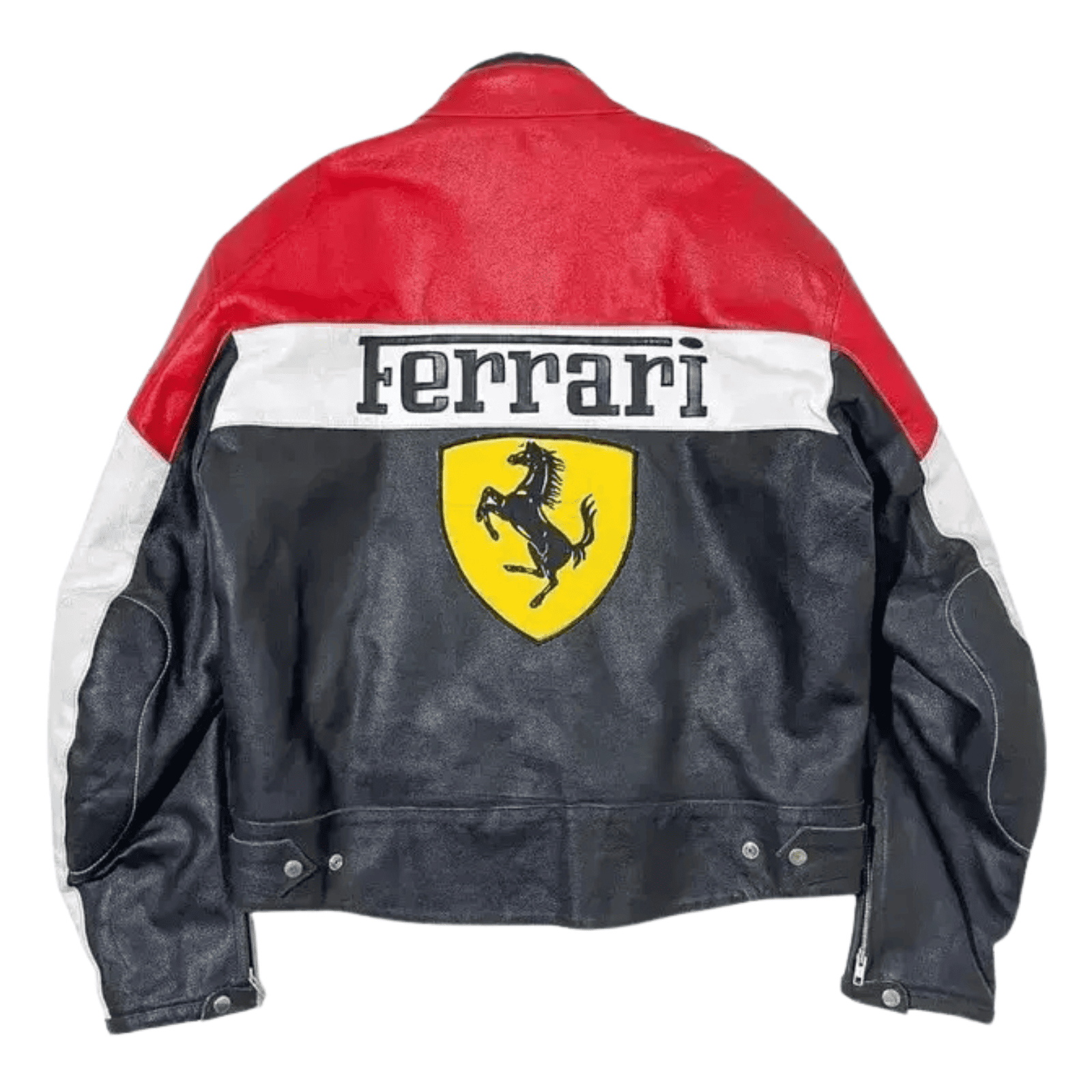 Men’s Ferrari F1 Racing Leather Jacket Red Moto Biker Jacket - view 2