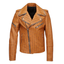 MCM Style Leather Jacket Cowhide Handmade Tan Biker Racing Jacket