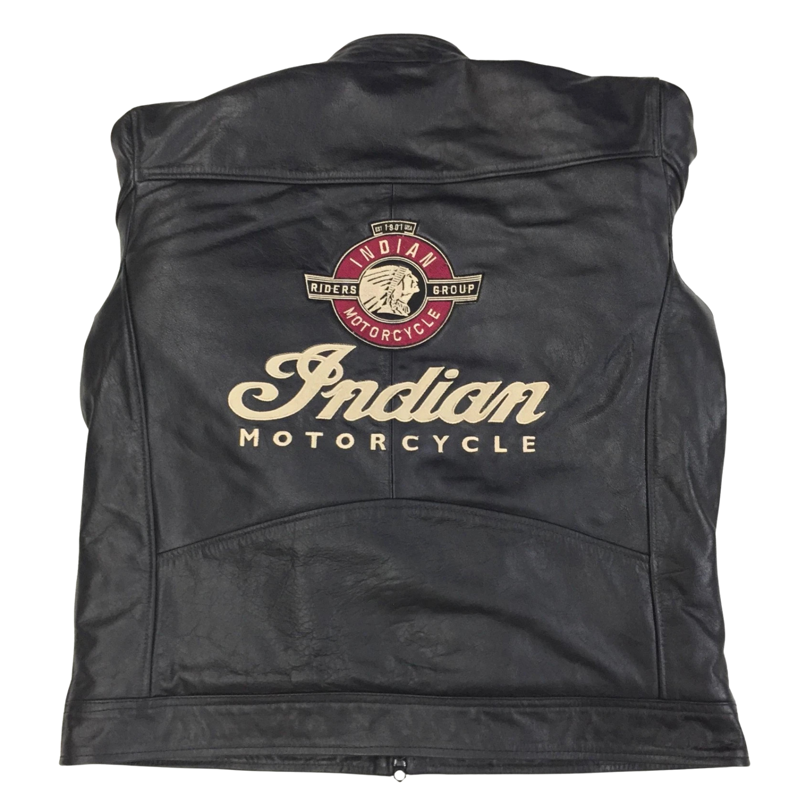 Men’s Indian Motorcycle Leather Jacket Black Embroidered 1901 V2 Biker Riding Jacket - view 5
