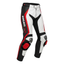 Ducati Style Leather Motorcycle Pants White Red CE Armored Riding Trouser