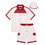 MCM Men’s Red White Monogram Tracksuit Leather T-shirt and Short with Hat - image 1