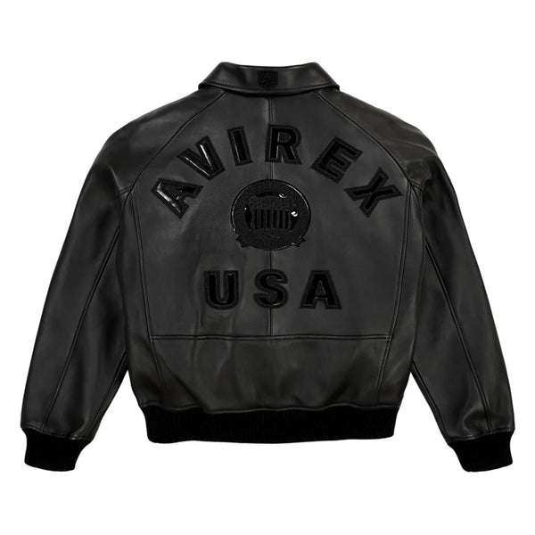 Best Seller Men’s Iconic Avirex Leather Jacket Black American Flight Jacket - image 2