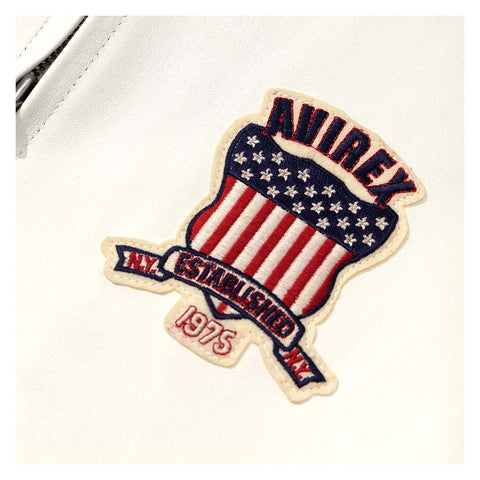 Best Seller Men’s Iconic Avirex Leather Jacket White Leather Bomber Jacket Aviator Style - image 4