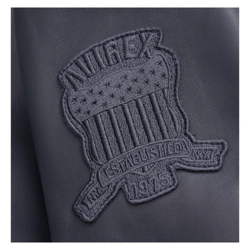 Men’s Avirex G-1 Leather Bomber Jacket – Dark Grey Flight Jacket with Shearling Collar - image 3