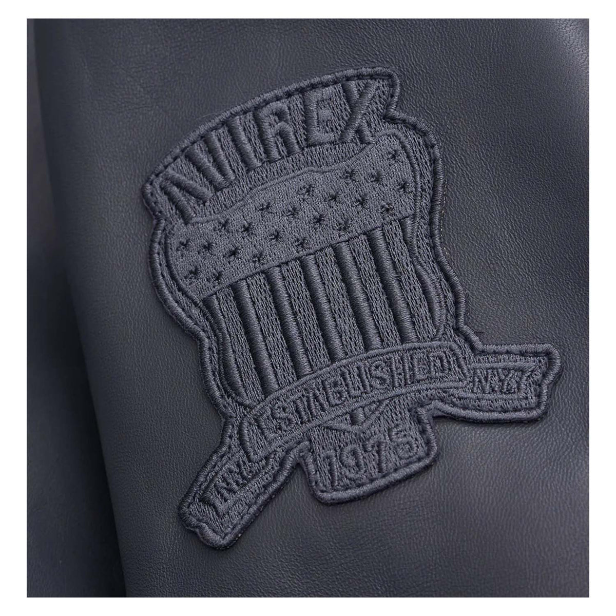 Men’s Avirex G-1 Leather Bomber Jacket – Dark Grey Flight Jacket with Shearling Collar - image 3