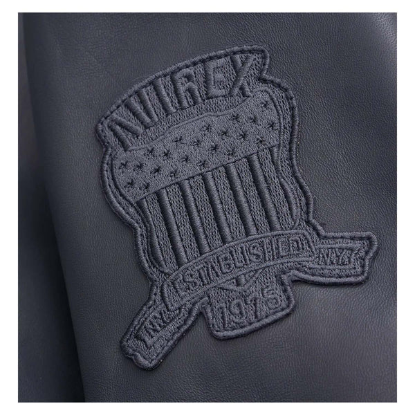 Men’s Avirex G-1 Leather Bomber Jacket – Dark Grey Flight Jacket with Shearling Collar - image 3