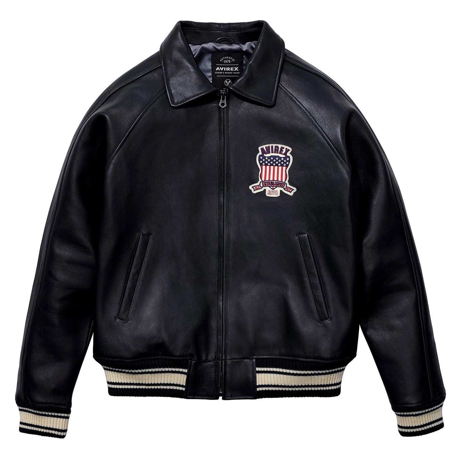 Best Seller Men’s Iconic Avirex Leather Jacket Black Leather Bomber Jacket Aviator Style - image 1