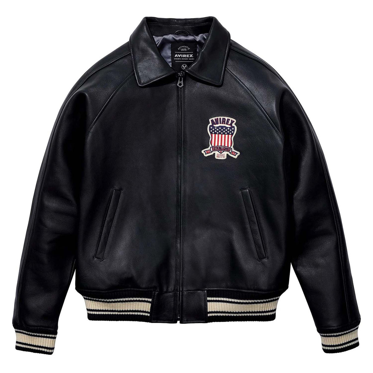 Best Seller Men’s Iconic Avirex Leather Jacket Black Leather Bomber Jacket Aviator Style - image 1