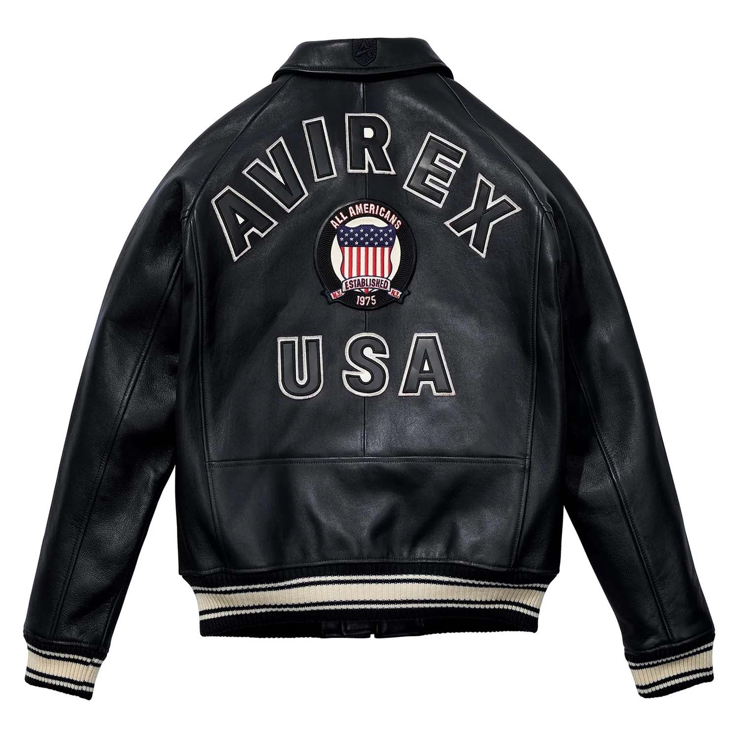 Best Seller Men’s Iconic Avirex Leather Jacket Black Leather Bomber Jacket Aviator Style - image 2