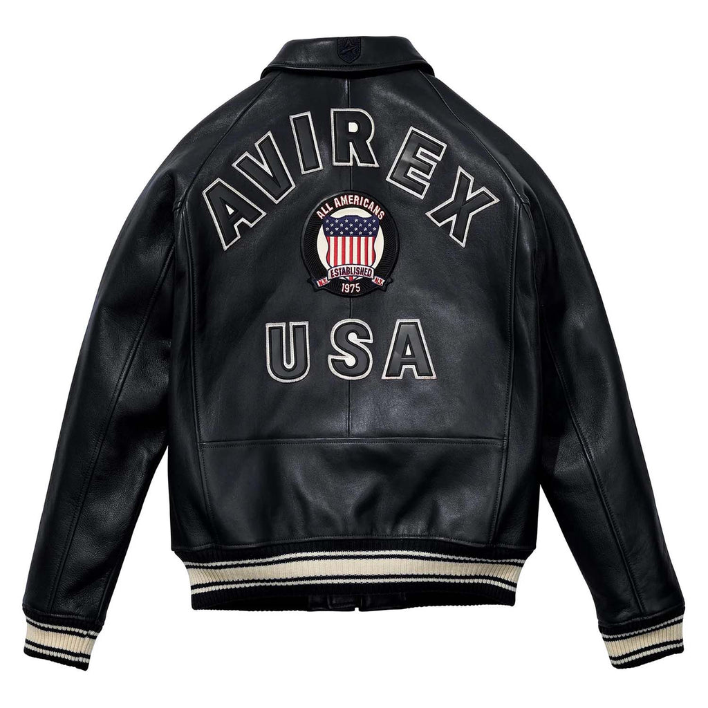 Best Seller Men’s Iconic Avirex Leather Jacket Black Leather Bomber Jacket Aviator Style - image 2