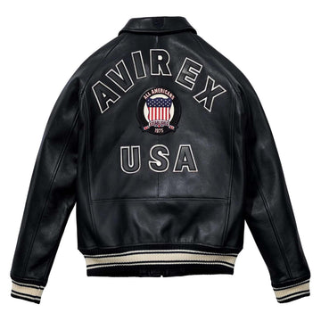 Best Seller Men’s Iconic Avirex Leather Jacket Black Leather Bomber Jacket Aviator Style - image 2