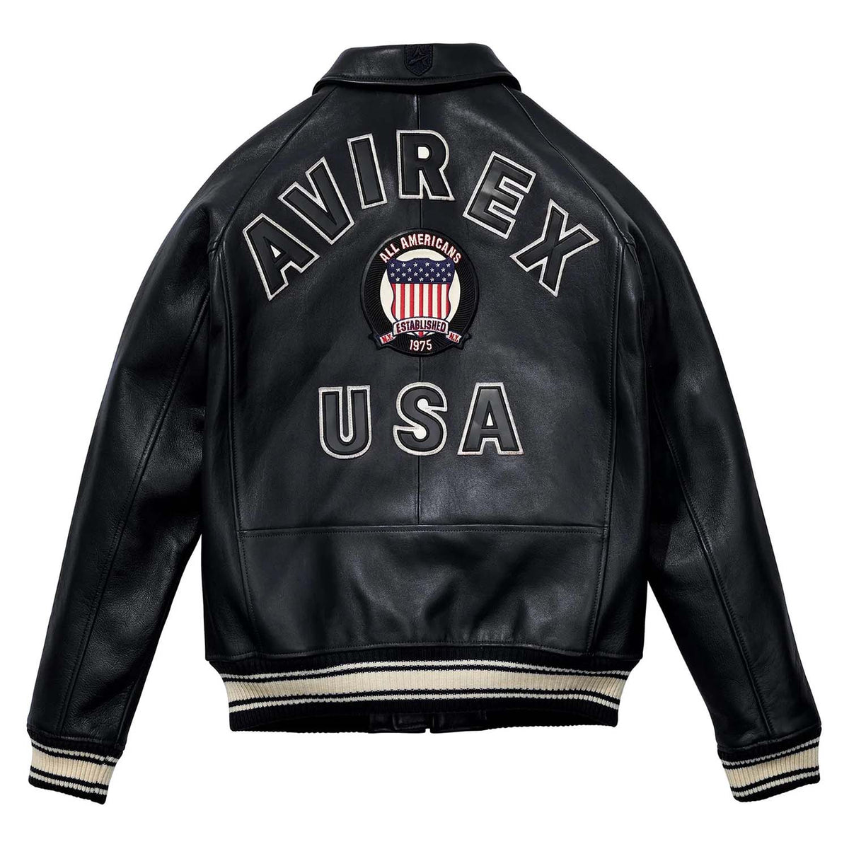 Best Seller Men’s Iconic Avirex Leather Jacket Black Leather Bomber Jacket Aviator Style - image 2