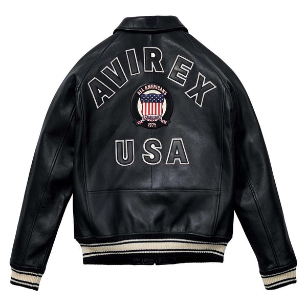 Best Seller Men’s Iconic Avirex Leather Jacket Black Leather Bomber Jacket Aviator Style - image 2