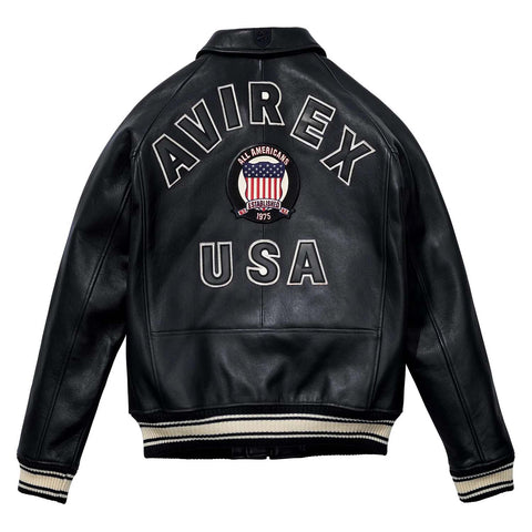 Best Seller Men’s Iconic Avirex Leather Jacket Black Leather Bomber Jacket Aviator Style - image 2